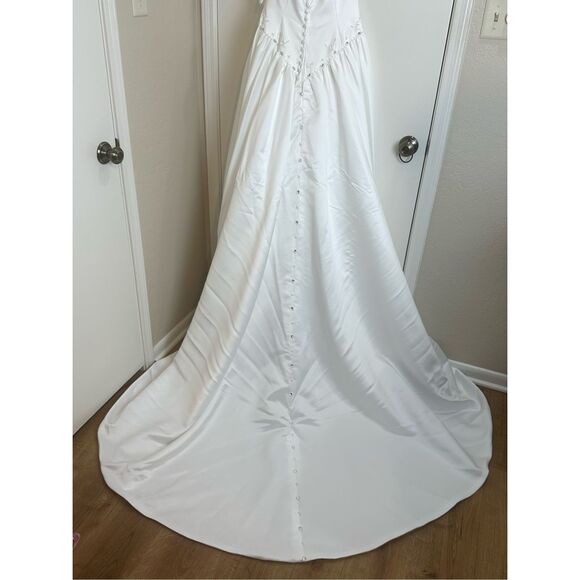 Mori Lee NEW size 12 strapless bridal wedding dress with train - Picture 11 of 16